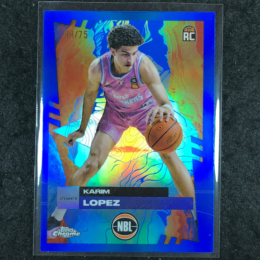 2024-25 Topps Chrome NBL KARIM LOPEZ Rookie Base Blue 44/75 #51