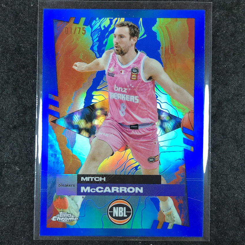 2024-25 Topps Chrome NBL MITCH MCCARRON Base Blue 1/75 #55