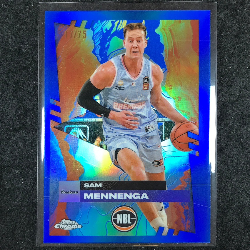 2024-25 Topps Chrome NBL SAM MENNENGA Base Blue 17/75 #56