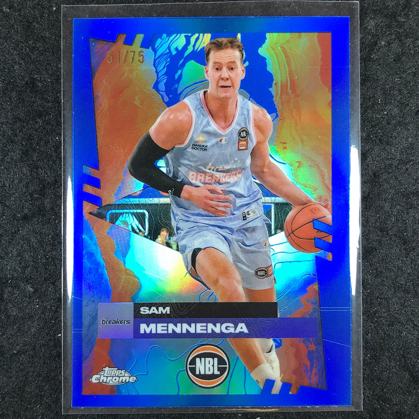 2024-25 Topps Chrome NBL SAM MENNENGA Base Blue 51/75 #56