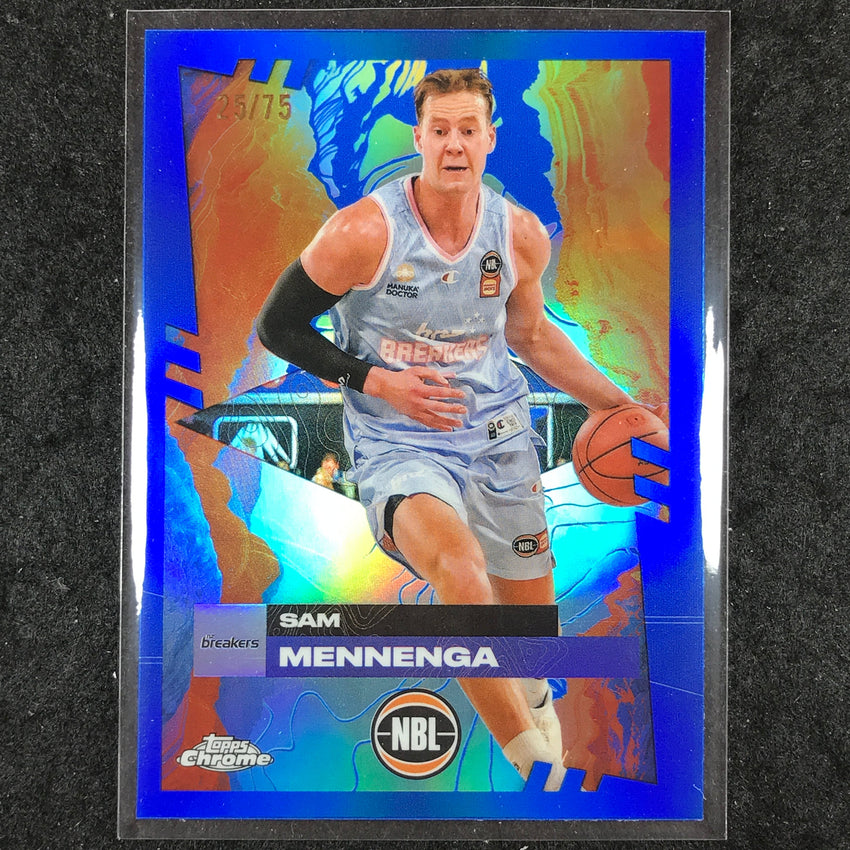 2024-25 Topps Chrome NBL SAM MENNENGA Base Blue 25/75 #56
