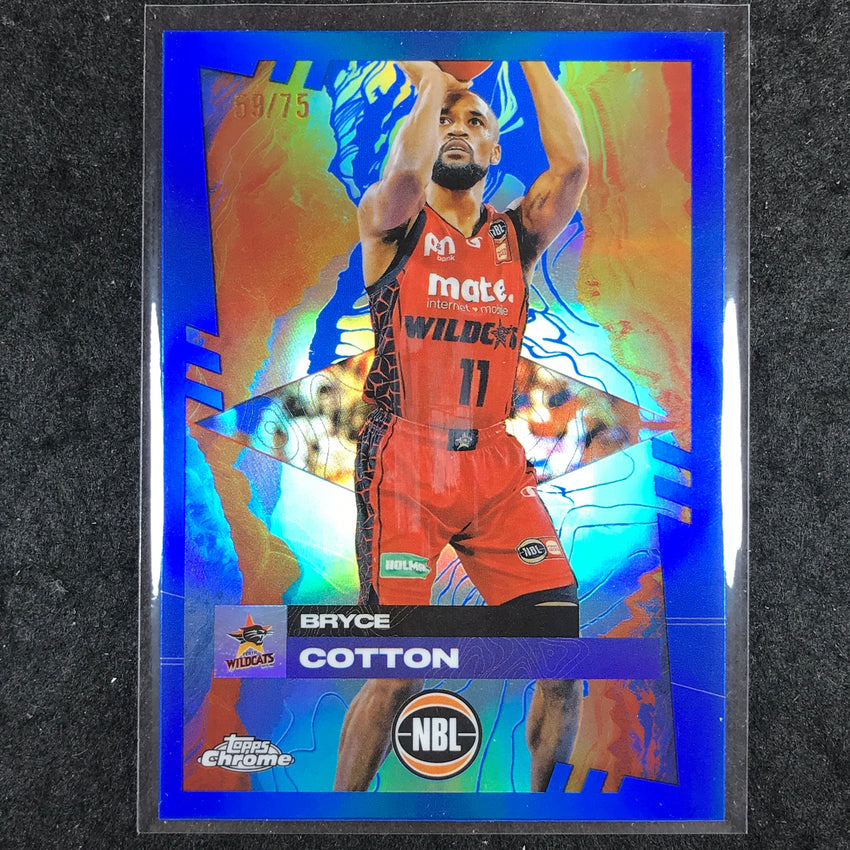 2024-25 Topps Chrome NBL BRYCE COTTON Base Blue 59/75 #62
