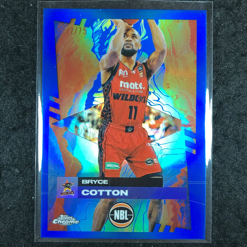 2024-25 Topps Chrome NBL BRYCE COTTON Base Blue 72/75 #62