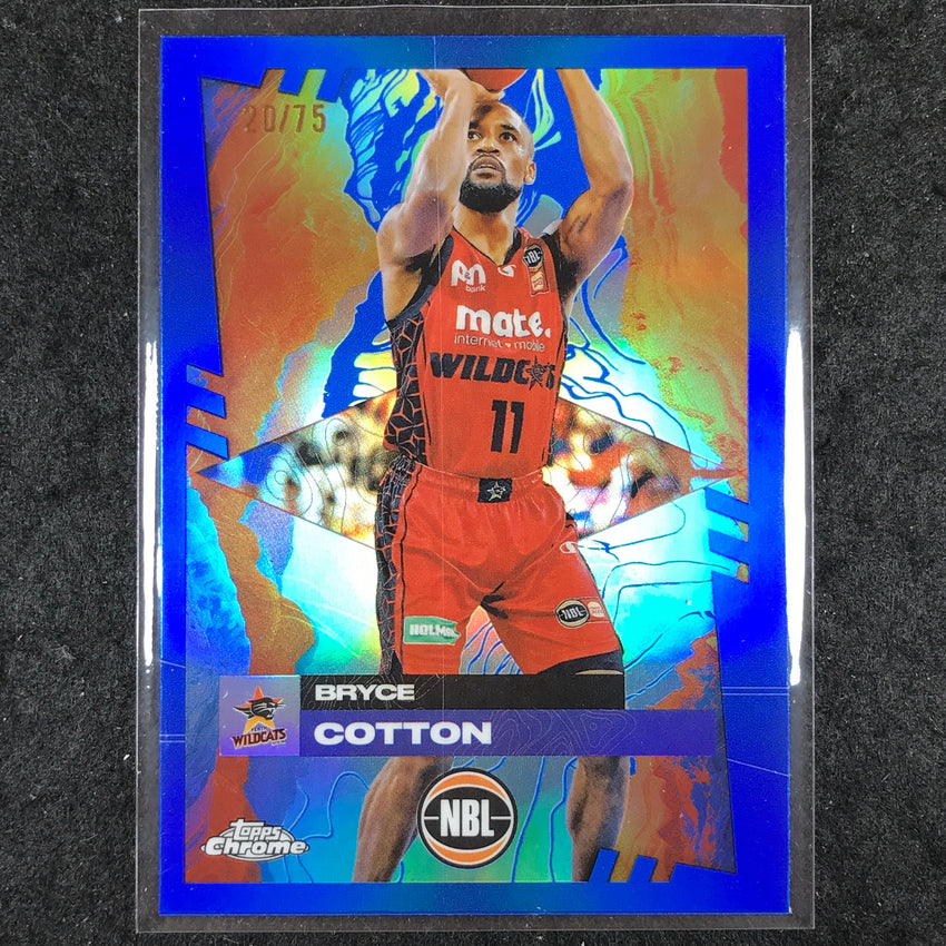 2024-25 Topps Chrome NBL BRYCE COTTON Base Blue 20/75 #62