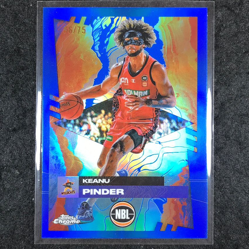 2024-25 Topps Chrome NBL KEANU PINDER Base Blue 56/75 #63