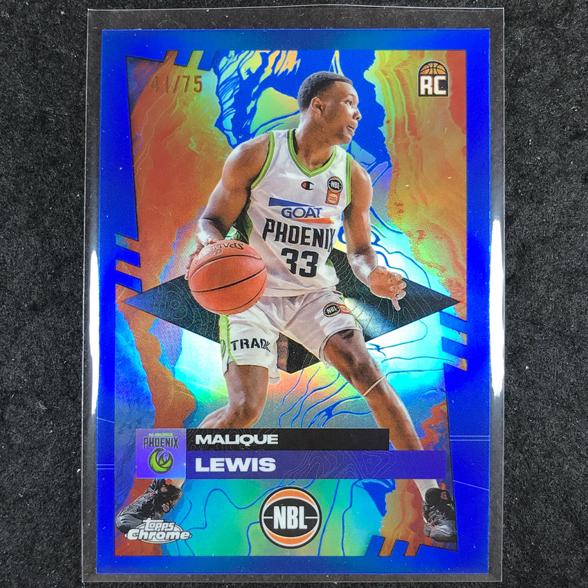 2024-25 Topps Chrome NBL MALIQUE LEWIS Rookie Base Blue 41/75 #71