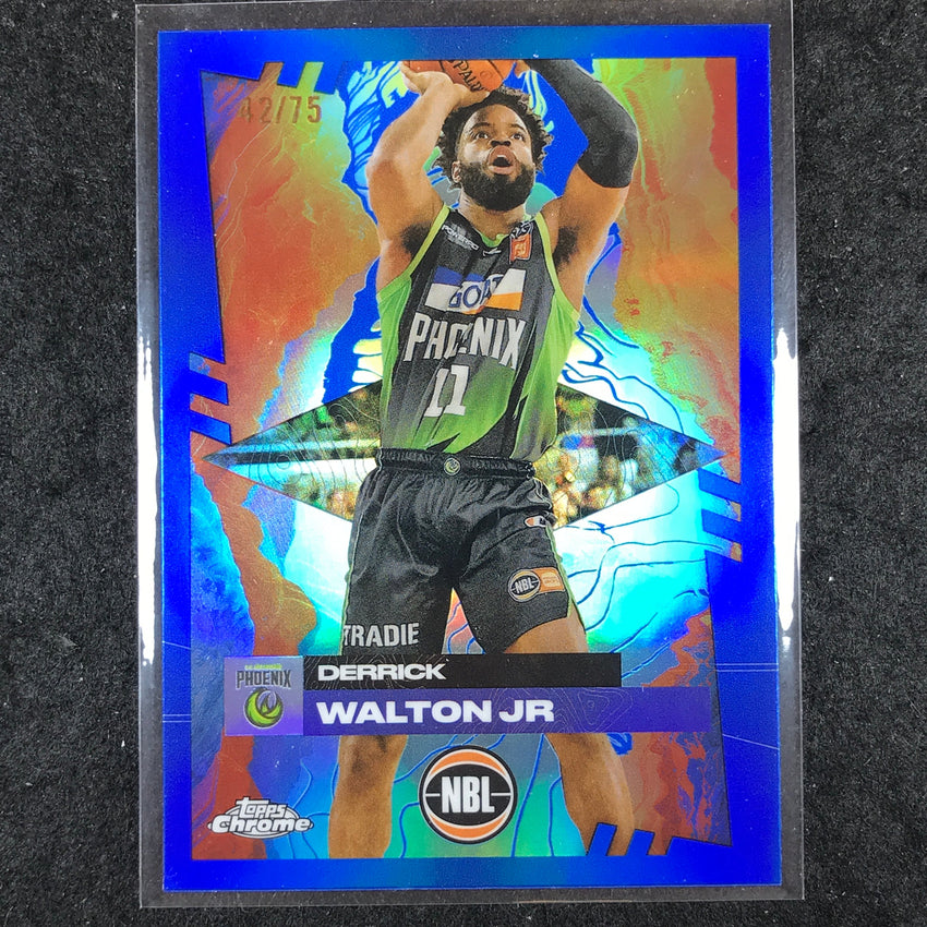 2024-25 Topps Chrome NBL DERRICK WALTON JR. Base Blue 42/75 #75
