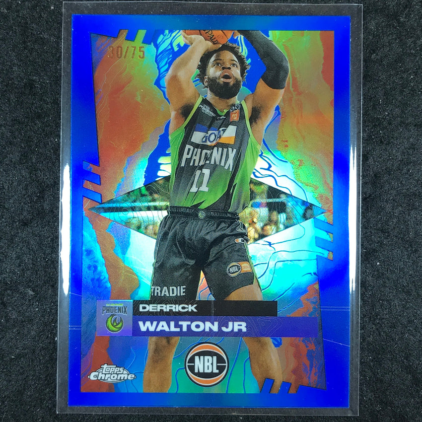 2024-25 Topps Chrome NBL DERRICK WALTON JR. Base Blue 30/75 #75