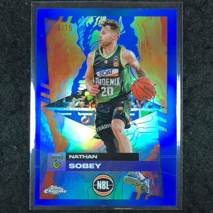 2024-25 Topps Chrome NBL NATHAN SOBEY Base Blue 18/75 #76