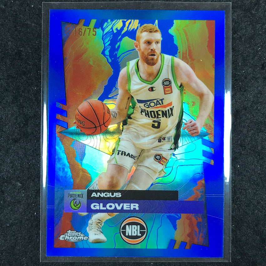 2024-25 Topps Chrome NBL ANGUS GLOVER Base Blue 16/75 #78