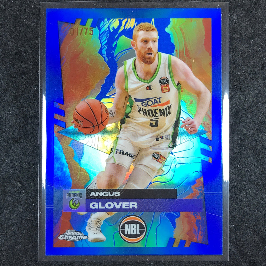 2024-25 Topps Chrome NBL ANGUS GLOVER Base Blue 1/75 #78
