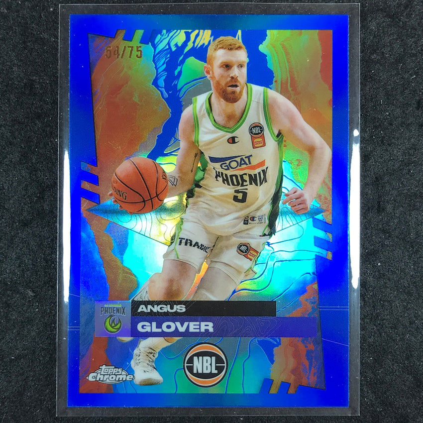 2024-25 Topps Chrome NBL ANGUS GLOVER Base Blue 54/75 #78