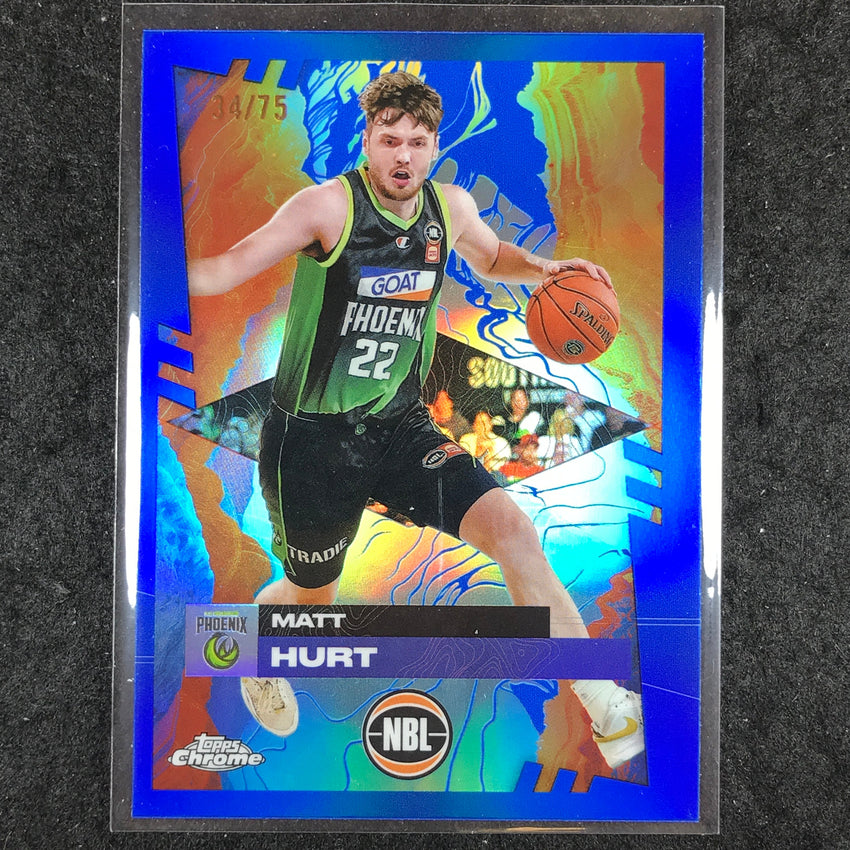 2024-25 Topps Chrome NBL MATT HURT Base Blue 34/75 #79