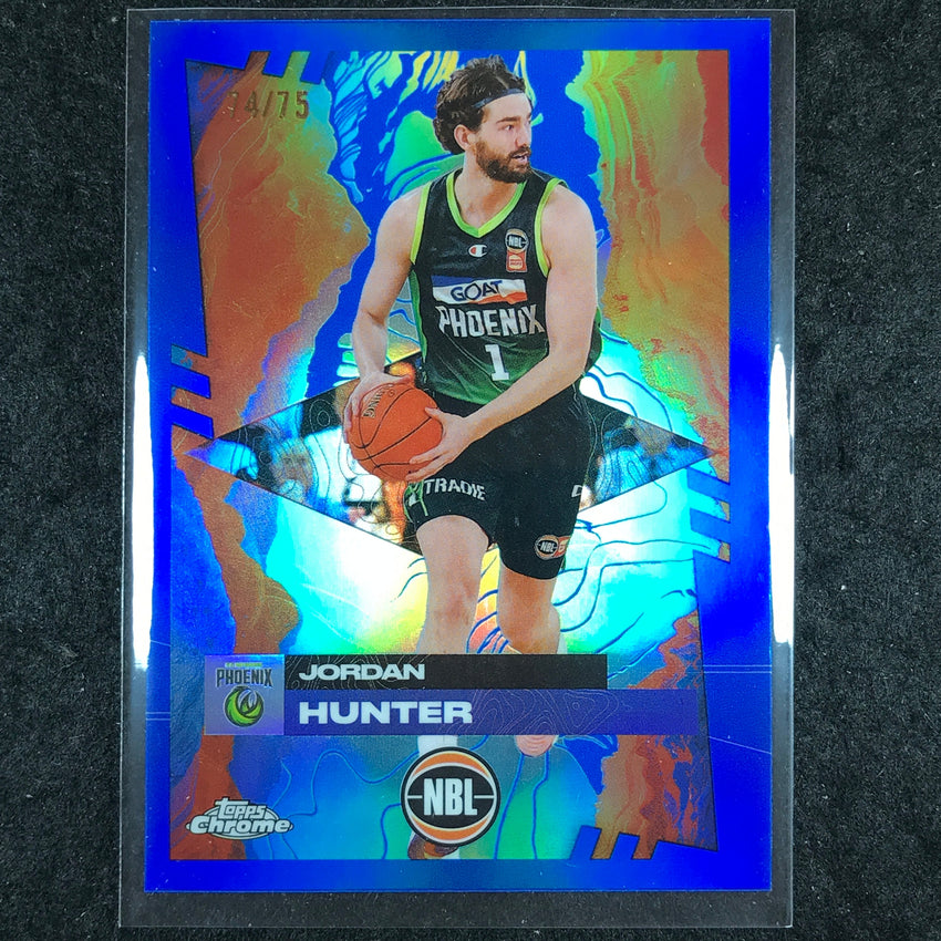 2024-25 Topps Chrome NBL JORDAN HUNTER Base Blue 74/75 #80