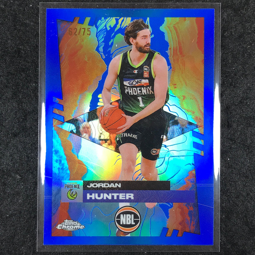 2024-25 Topps Chrome NBL JORDAN HUNTER Base Blue 62/75 #80