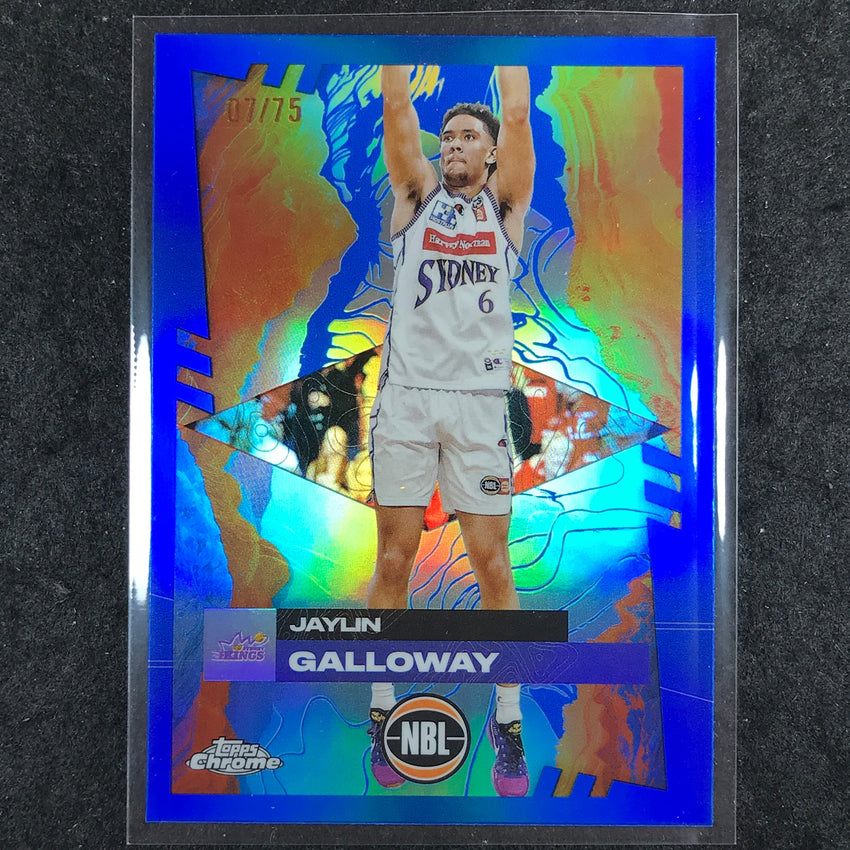 2024-25 Topps Chrome NBL JAYLIN GALLOWAY Base Blue 7/75 #83