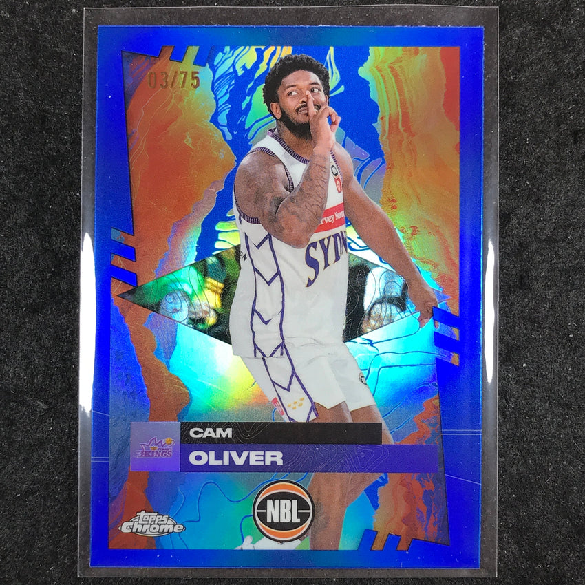 2024-25 Topps Chrome NBL CAM OLIVER Base Blue 3/75 #86