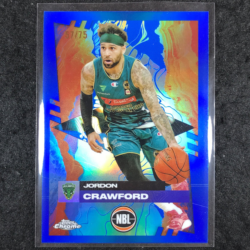 2024-25 Topps Chrome NBL JORDON CRAWFORD Base Blue 57/75 #91