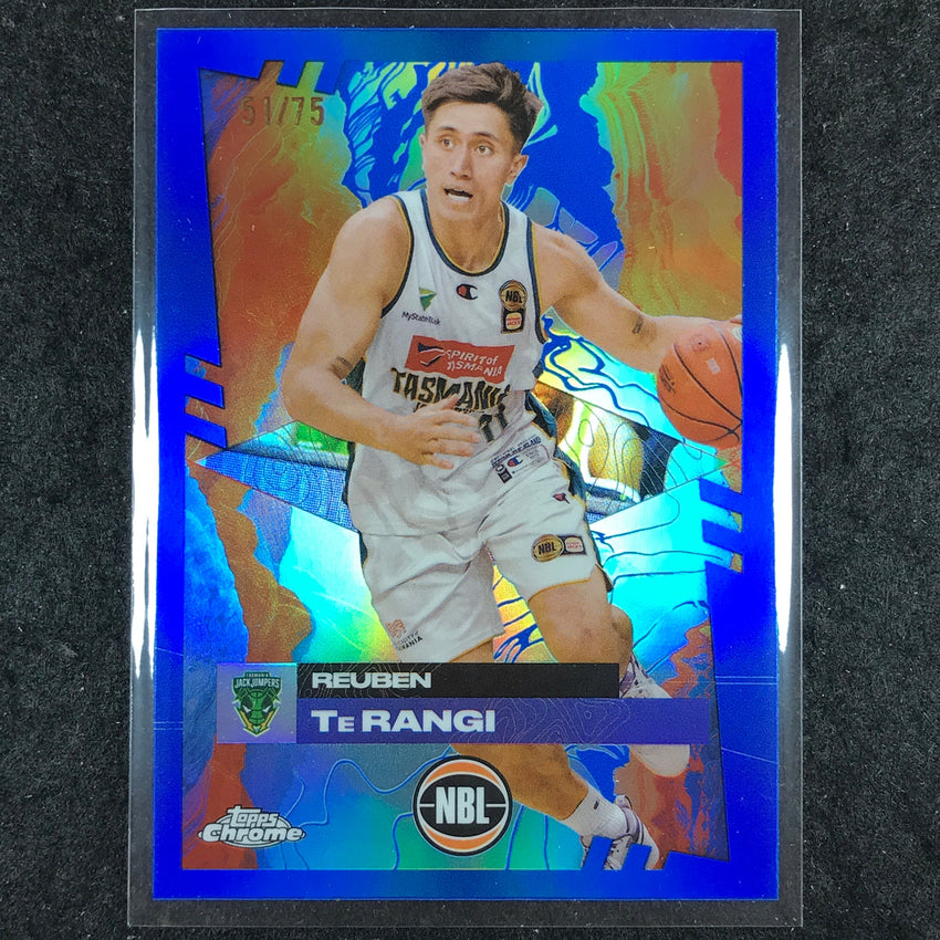 2024-25 Topps Chrome NBL REUBEN TE RANGI Base Blue 51/75 #99