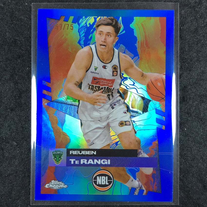 2024-25 Topps Chrome NBL REUBEN TE RANGI Base Blue 57/75 #99