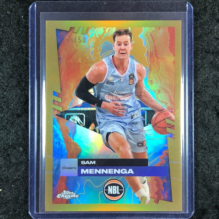 2024-25 Topps Chrome NBL SAM MENNENGA Base Gold 9/50 #56