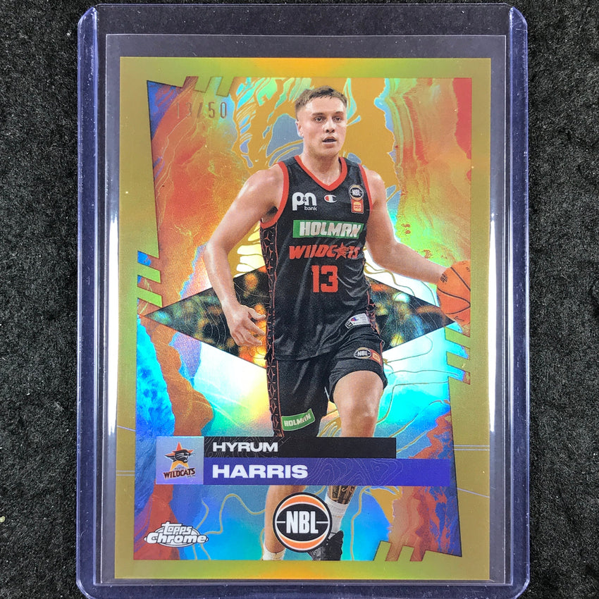 2024-25 Topps Chrome NBL HYRUM HARRIS Base Gold 13/50 #68