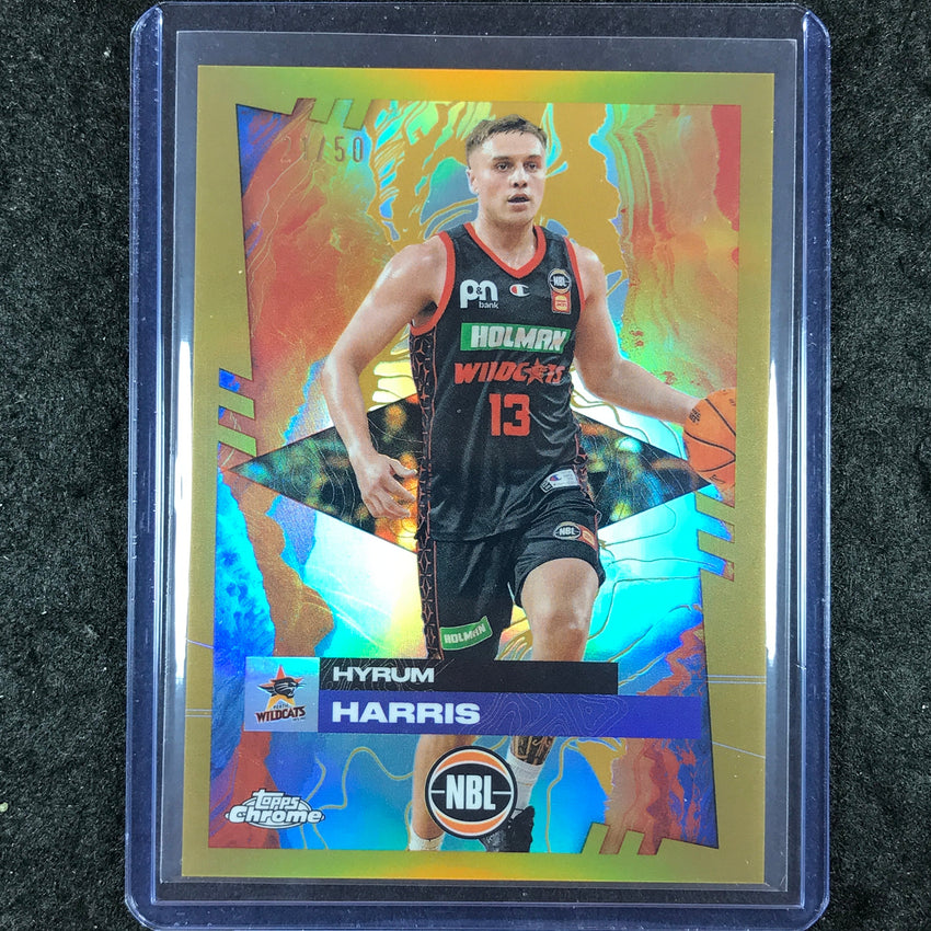 2024-25 Topps Chrome NBL HYRUM HARRIS Base Gold 21/50 #68