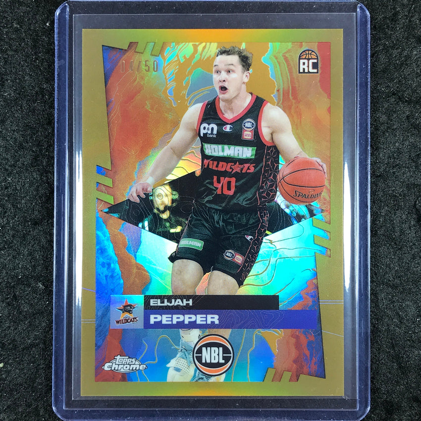 2024-25 Topps Chrome NBL ELIJAH PEPPER Rookie Base Gold 4/50 #70