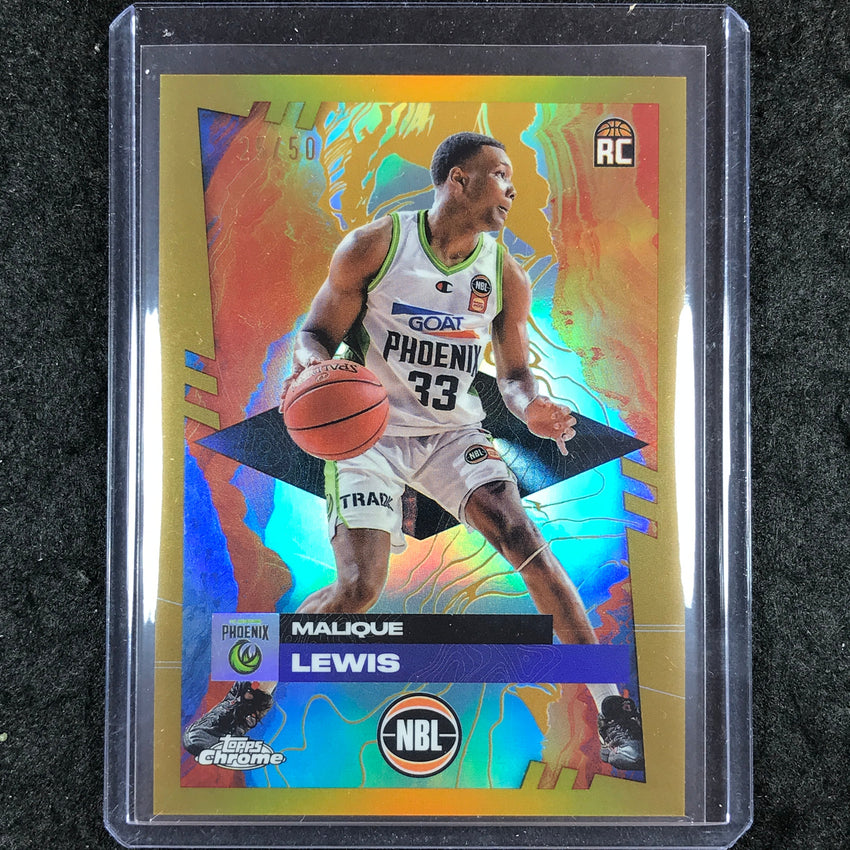2024-25 Topps Chrome NBL MALIQUE LEWIS Rookie Base Gold 25/50 #71