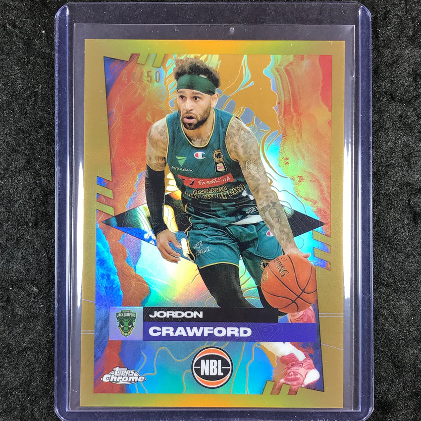2024-25 Topps Chrome NBL JORDON CRAWFORD Base Gold 44/50 #91