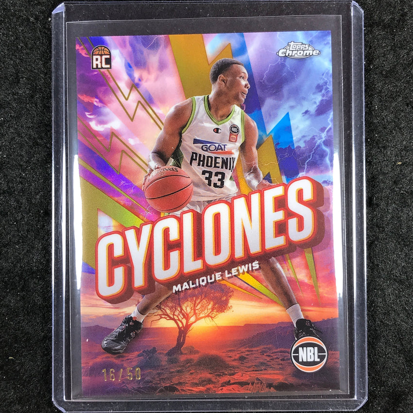 2024-25 Topps Chrome NBL MALIQUE LEWIS Cyclones Rookie Gold 16/50 #15