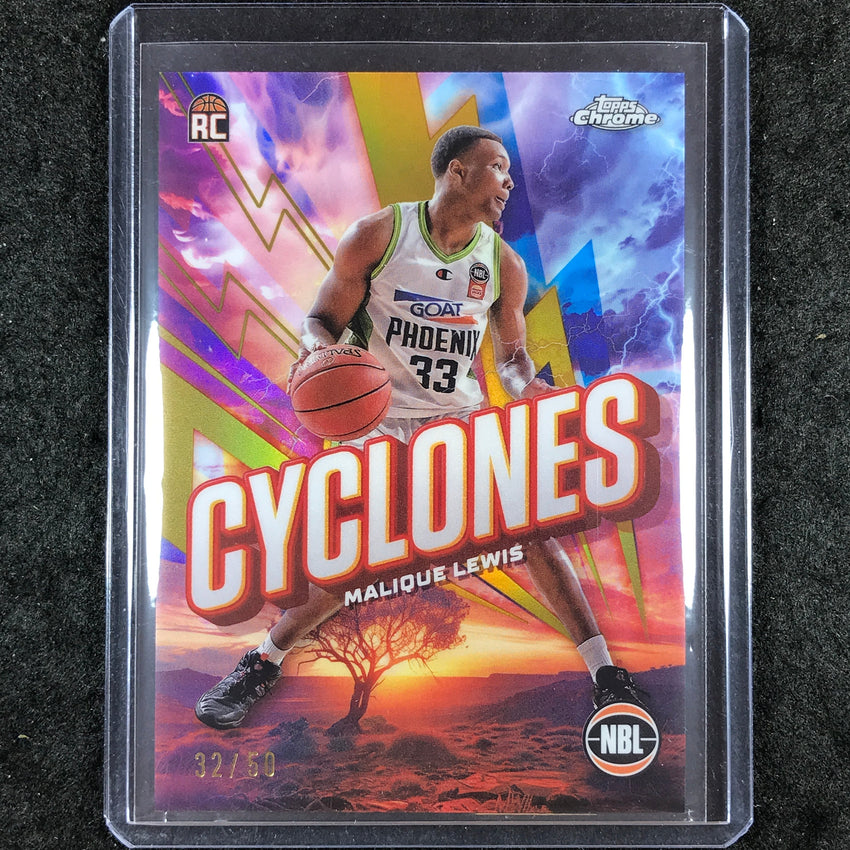 2024-25 Topps Chrome NBL MALIQUE LEWIS Cyclones Rookie Gold 32/50 #15