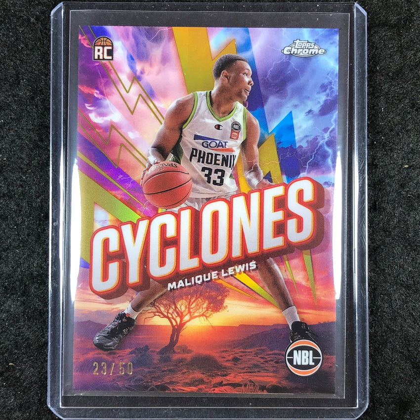 2024-25 Topps Chrome NBL MALIQUE LEWIS Cyclones Rookie Gold 23/50 #15