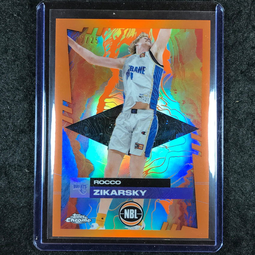 2024-25 Topps Chrome NBL ROCCO ZIKARSKY Base Orange 12/25 #11