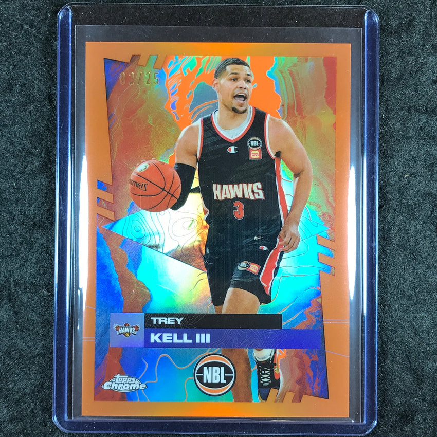 2024-25 Topps Chrome NBL TREY KELL III Base Orange 2/25 #37
