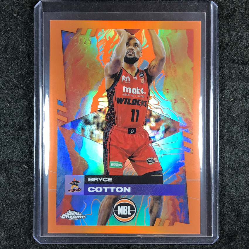 2024-25 Topps Chrome NBL BRYCE COTTON Base Orange 12/25 #62