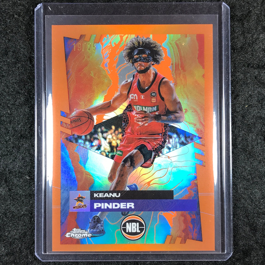 2024-25 Topps Chrome NBL KEANU PINDER Base Orange 19/25 #63