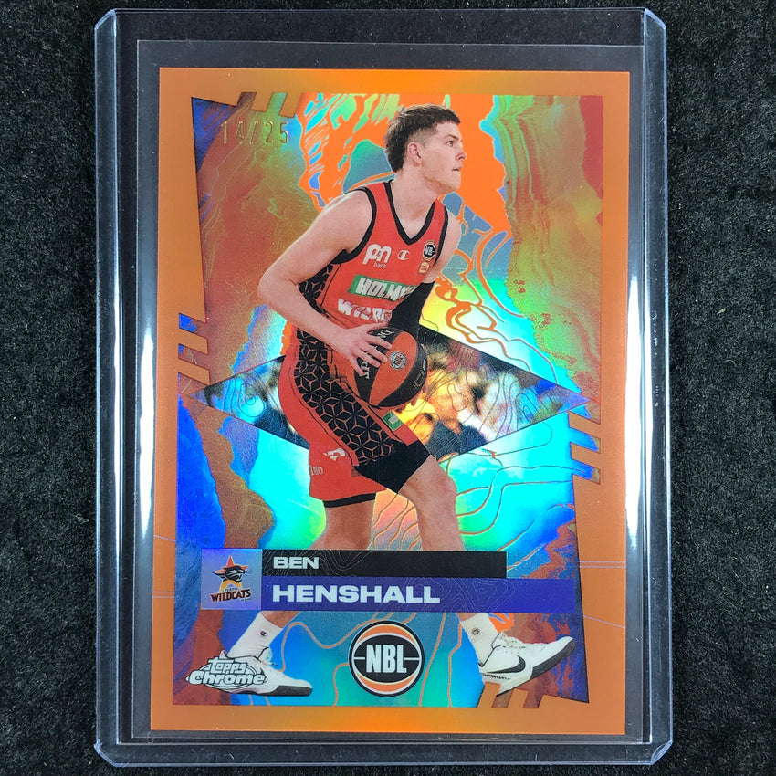 2024-25 Topps Chrome NBL BEN HENSHALL Base Orange 14/25 #69