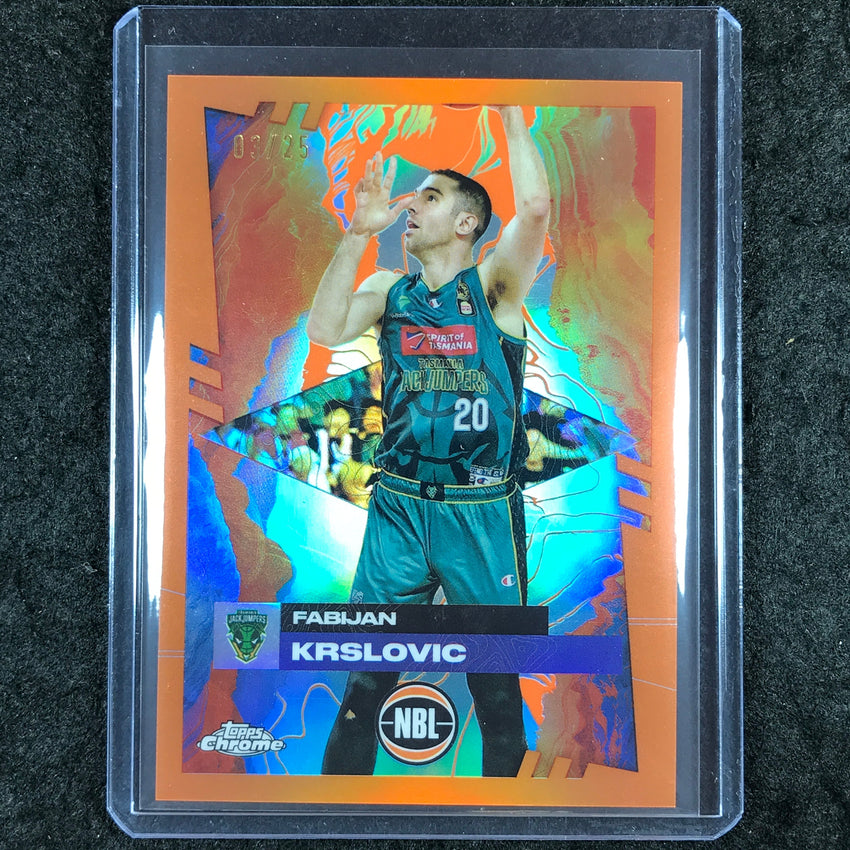 2024-25 Topps Chrome NBL FABIJAN KRSLOVIC Base Orange 3/25 #94