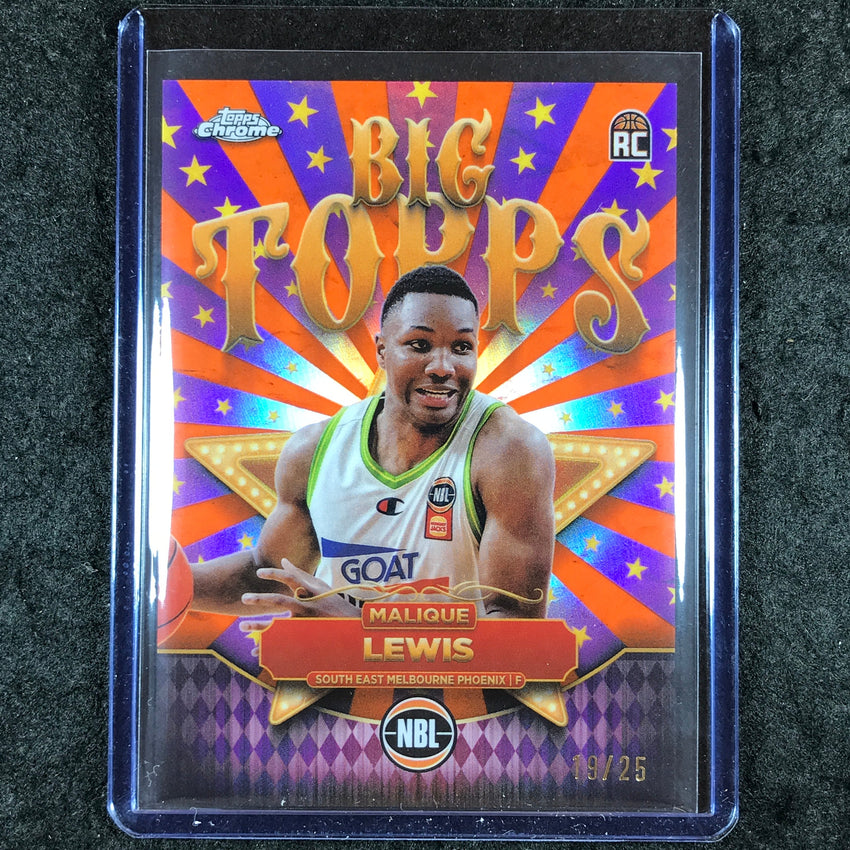 2024-25 Topps Chrome NBL MALIQUE LEWIS Big Topps Rookie Orange 19/25 #8