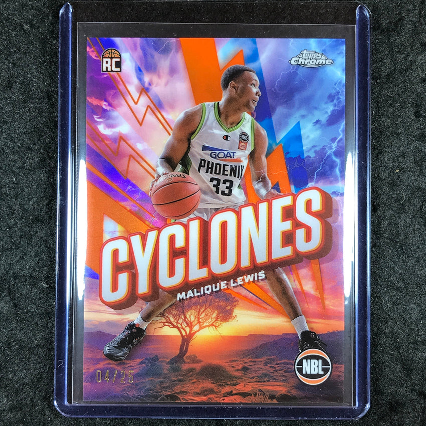 2024-25 Topps Chrome NBL MALIQUE LEWIS Cyclones Rookie Orange 4/25 #15