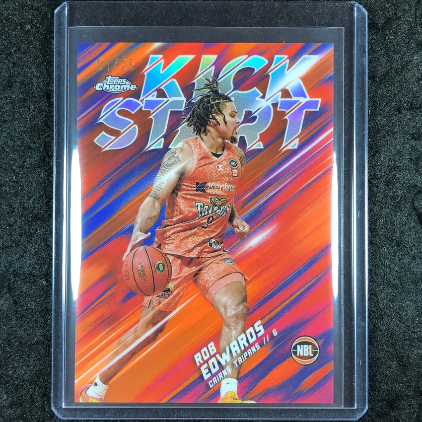 2024-25 Topps Chrome NBL ROB EDWARDS Kick Start Orange 1/25 #13