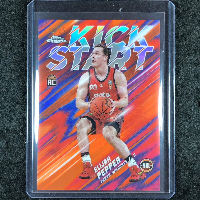 2024-25 Topps Chrome NBL ELIJAH PEPPER Kick Start Rookie Orange 12/25 #27
