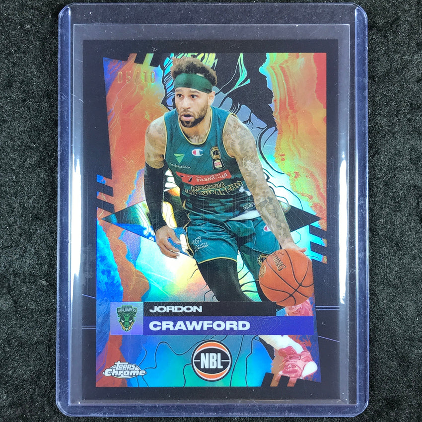 2024-25 Topps Chrome NBL JORDON CRAWFORD Base Black 5/10 #91