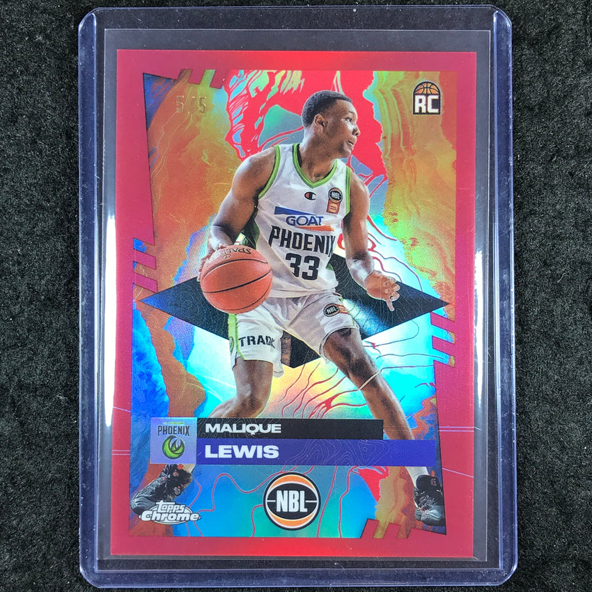 2024-25 Topps Chrome NBL MALIQUE LEWIS Rookie Base Red 5/5 #71