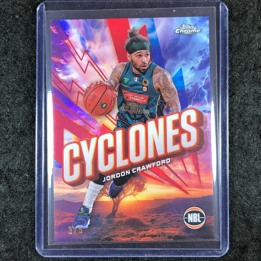 2024-25 Topps Chrome NBL JORDON CRAWFORD Cyclones Red 3/5 #19