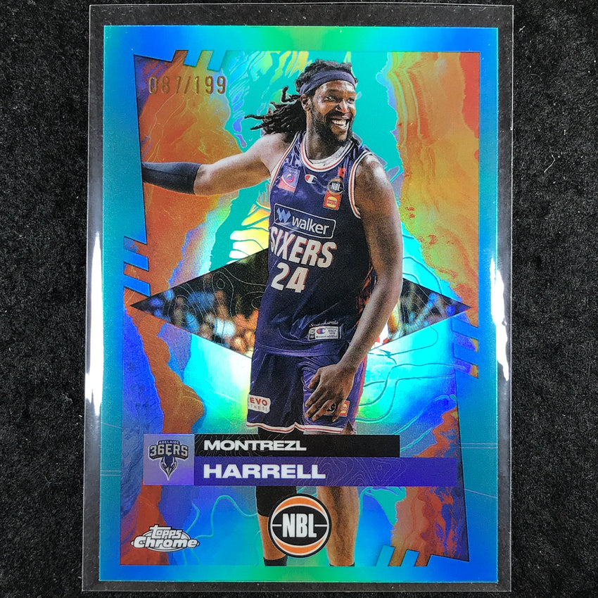 2024-25 Topps Chrome NBL MONTREZL HARRELL Base Aqua /199 #9