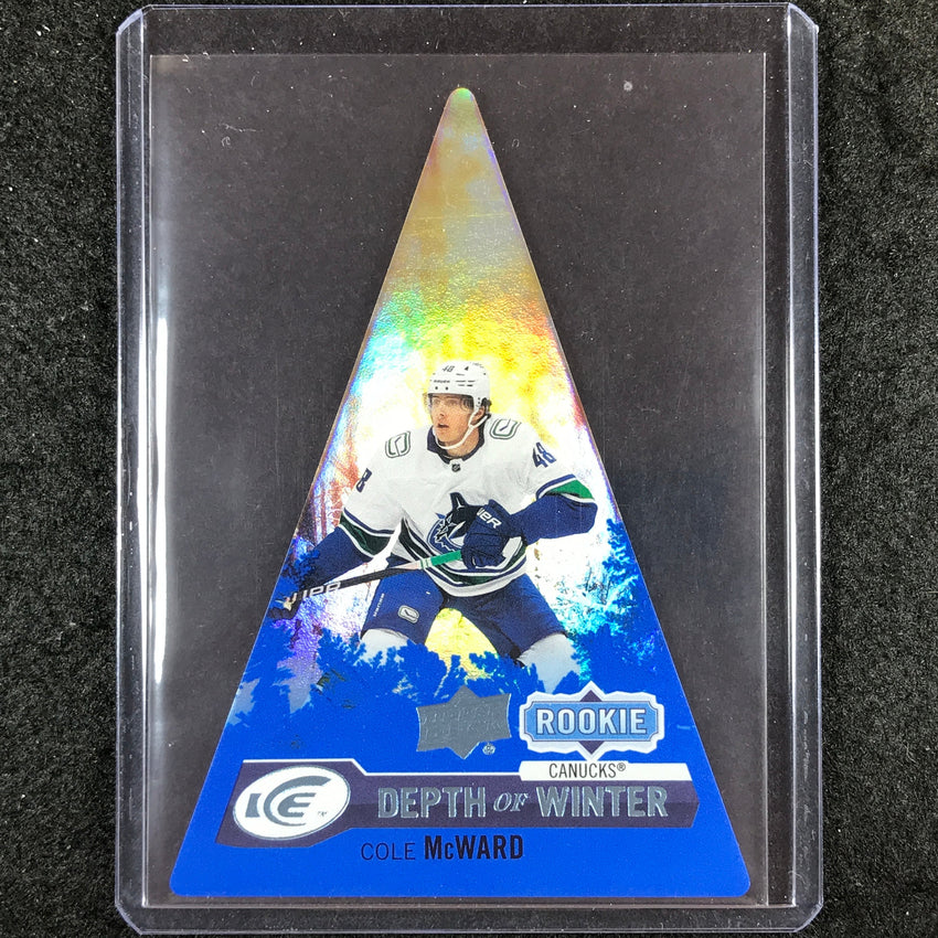 2023-24 UD Ice Hockey COLE MCWARD Depth of Winter Rookie Blue Frost 3/25 #52