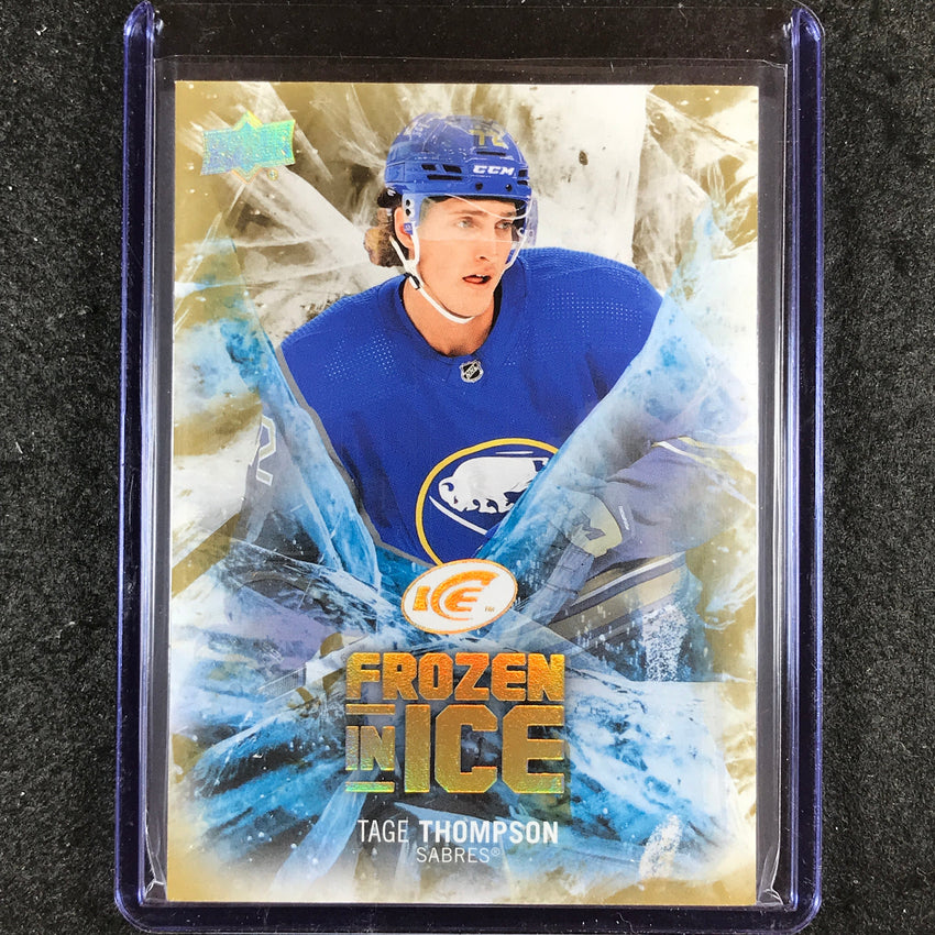 2023-24 UD Ice Hockey TAGE THOMPSON Frozen In Ice Gold 13/25 RIPPED #44