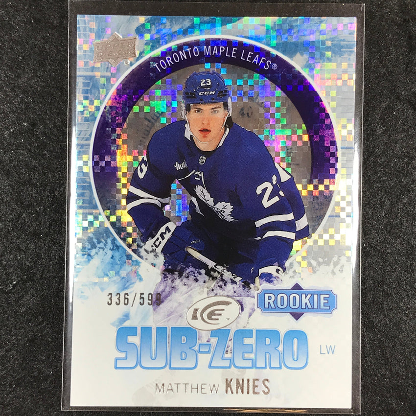 2023-24 UD Ice Hockey MATTHEW KNIES Sub Zero Rookie Base 336/599 #